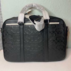 Coach Brief Black In Signature Leather #72230 Unisex